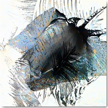 Matthias Baumann, Kraft der Rose (Rose, Blüte, Nahaufnahme, verfremdet, Schraffuren, Fotokunst, Treppenhaus, Wohnzimmer, Wunschgröße, bunt)