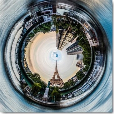 Sandrine Mulas, Paris (Stadt, Paris, Kreisel, Sog, Spirale, Rotation, Geschwindigkeit, Bewegung, Fotokunst, modern, Architektur, Büro, Wohnzimmer, Wunschgröße, bunt)
