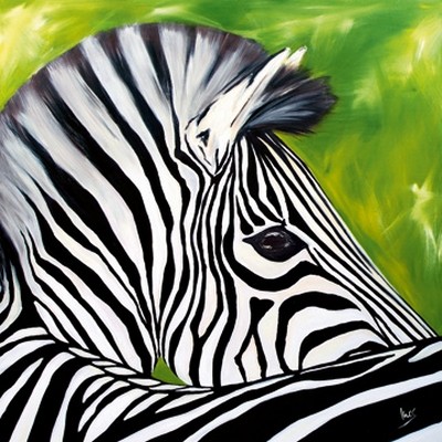 Ines Ramm, Oswald (Zebra, Tiere, Pop Art, Fellmuster, moderne Malerei, Jugendzimmer, Wohnzimmer, Treppenhaus, Wunschgröße, bunt)