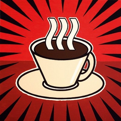 Ingo Schulz, Drink more Coffee (Kaffee, Tasse, Genuss, Getränk, Grafik, Pop/Op Art, Wunschgröße, Café, Küche, Esszimmer, Gastronomie, grell, schrill, bunt)