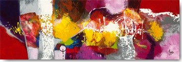  Jadis, Magness (Modern, Malerei, Abstrakt, abstrakte Muster, Farbfelder, Farbspritzer, Wohnzimmer, Büro, Wunschgröße, rot / bunt)