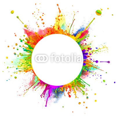 Jag_cz, Colored paint splashes in round shape (abstrakt, weiß, verfärbt, bunt, kunst, tinte, pulver, staub, runde, sphäre, ball, ring, rahmen, fließen, kunstvoll, malen, musik, strömend, tropfen, flüssig, isoliert, grün, regenbogen, entladen, platsch, flüssigkeit, bunt, verfärbt, rot, hel)