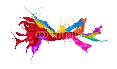 Jag_cz, Colored splashes in abstract shape, isolated on white background (3d, abstrakt, kunst, kunstvoll, hintergrund, blau, blumenstrauss, bürst)