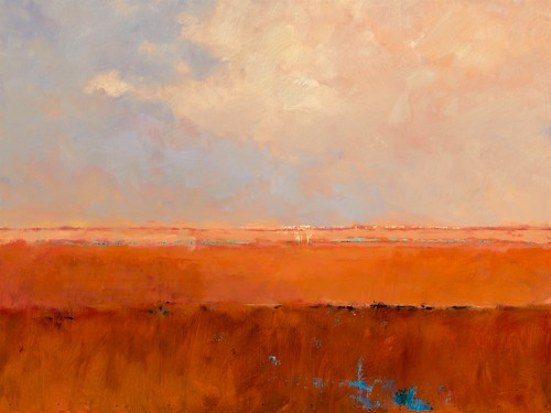 Jan Groenhart, Endless Landscape (Landschaft, Himmel, Weite, Endlosigkeit, Felder, Horizont, Büro, Business, Arztpraxis, zeitgenössisch, Malerei, Wunschgröße, bunt)