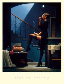 Jack Vettriano, Dance for Money (People & Eros, American Scene, Figur, Frau, schick, Zigarette, Rauchen)