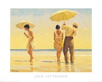 Jack Vettriano, Mad Dogs (People & Eros, Strand, Kleid, Kleider, American Scene, Figur, Mann, Frau, Sonne, Tag, Tageslicht)