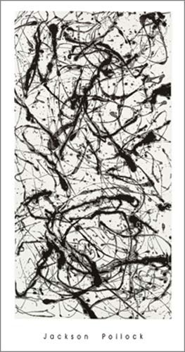 Jackson Pollock, Number II A, 1948 (Büttenpapier) (Malerei, Klassische Moderne, Action Painting, abstrakte Malerei, Farbkleckse, Farbspuren, Drip-painting, Farbstrukturen, Jack the Dripper, Wohnzimmer, Büro, Business, schwarz / weiß)