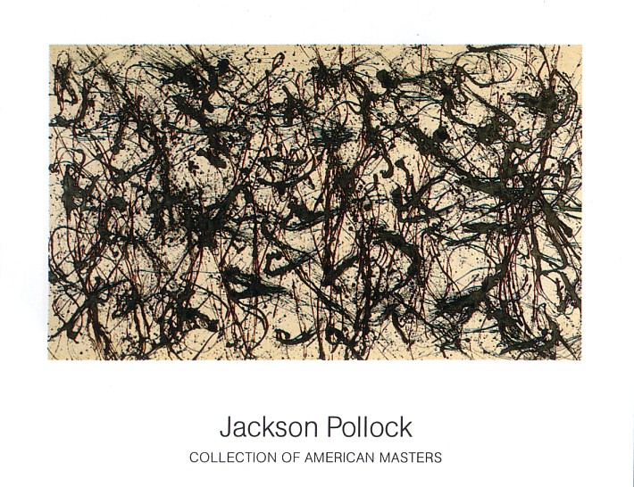 Jackson Pollock, Nummer 32 (Malerei, Klassische Moderne, Action Painting, abstrakte Malerei, Farbkleckse, Farbspuren, Drip-painting, Farbstrukturen, Jack the Dripper, Wohnzimmer, Büro, Business, schwarz / weiß)