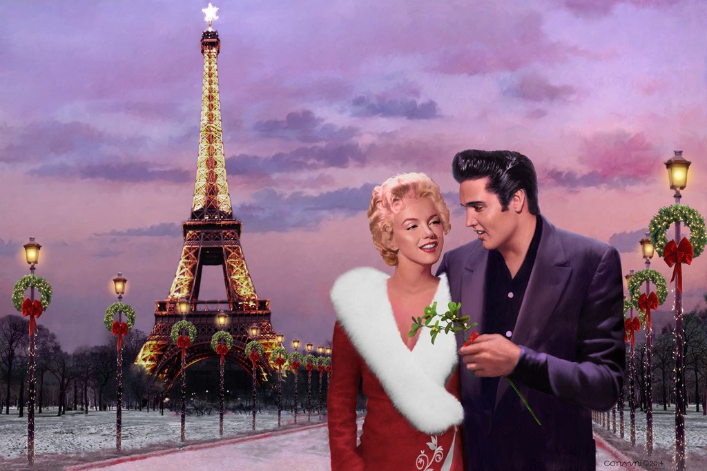 Chris Consani, Paris Christmas (American Scene, Portrait, Persönlichkeiten, Filmstars, Schauspieler,Kino, Marilyn Monroe, Elvis Presley, Paris, Eiffelturm, Weihnachten, Bar, Bistro, Wohnzimmer, Vintage,   Wunschgröße)