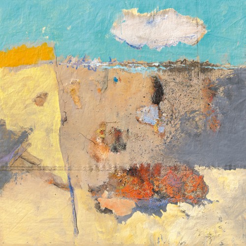 Jan Groenhart, Beach (Landschaft, Meer,Strand, Sand, abstrakte Malerei, Wohnzimmer, Arztpraxis, Schlafzimmer, moderne, zeitgenössisch,  Malerei, Meeresbrise, bunt)
