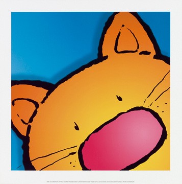 Jean Paul Courtsey, Cat (Kinderwelten, Comic, Katze, Katzenkopf, Tier, lustig,  Kinderzimmer, Kindergarten, Hort)