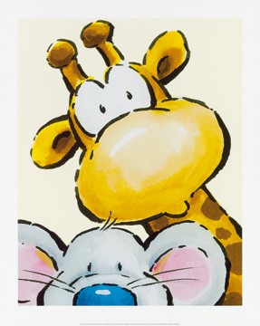 Jean Paul Courtsey, Funny Friends I (Kinderwelten, Comic, Maus, Giraffe, Freunde,lustig,  Kinderzimmer, Kindergarten, Hort)