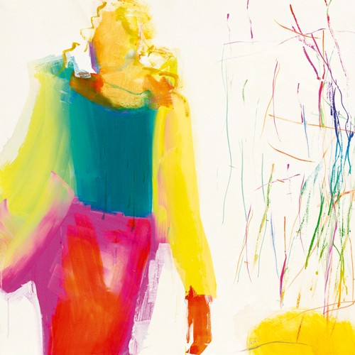 Jenny Schäfer, Lichtspiel (Abstrakte Kunst, abstrakte Malerei, Farbflächen, Wischspuren, Muster, figurativ, Silhouette, Wunschgröße, Wohnzimmer, Treppenhaus, Büro, bunt)