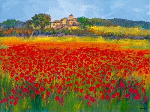 Jesús P. Camargo, Mallorca en primavera (Wunschgröße, Landschaft, Garten, Wiese, Blumen, soziale Einrichtungen, Büro, Business, Arzt, Wohnzimmer,bunt)