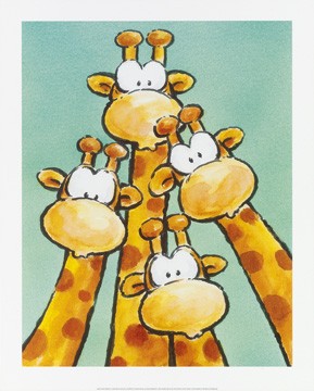 Jean Paul Courtsey, Funny Friends II (Kinderwelten, Comic, Giraffen, Freunde,lustig, Kinderzimmer, Kindergarten, Hort)