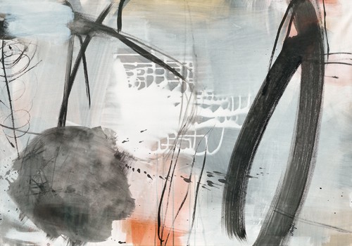 Jenny Schäfer, Abgewandelt (Abstrakte Kunst, abstrakte Malerei, Farbflächen, Wischspuren, Muster, Wunschgröße, Wohnzimmer, Treppenhaus, Büro, Business, bunt)