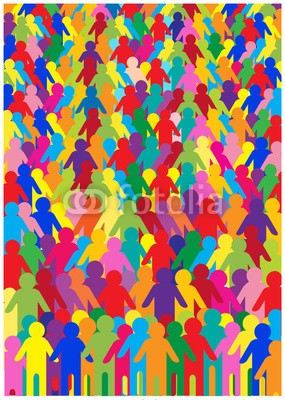 Jitka Laníková, crowd of people, color vector background (leute, gruppe, menschenmenge, konzert, vektor, gespann, silhouette, verfärbt, cartoons, silhouette, abbildung, freudig, spassig, zusammen, zusammenarbeit, bunt, einfach, beeindruckend, blatt, skizze, entwerfen, hintergrund, textur, strukturen, far)