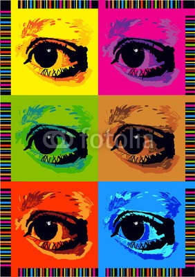 Jitka Laníková, retro pop art poster with eyes (retro, pop art, posters, auge, auge, blick, aufpassen, gesicht, verfärbt, beeindruckend, kunst, crazy, details, abbildung, vektor, skizze, deckung, entwerfen, modern, kühl, farb, rahmen, silhouette, malen, sketch, kunstvoll, mustern, tapete, rosa, gel)