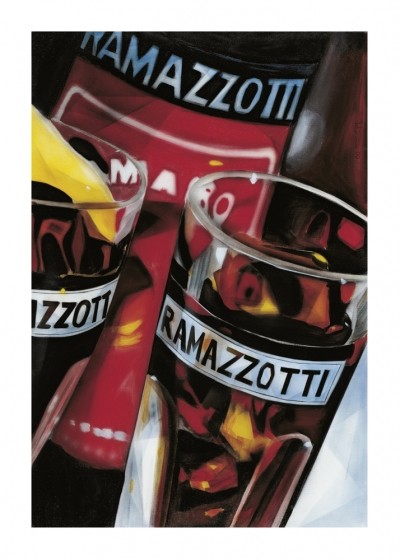 Johannsen Joe, Ramazzotti (Modern, Fotorealismus, Malerei, Produktästhetik,  Flasche, Glas, Drink, Longdrink, Italien)