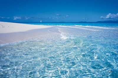 John Xiong, Cay view (Meeresbrise, Strand, Sand, Traumstrand, klar, maritim, Horizont, Photokunst, Wunschgröße, Badezimmer, Treppenhaus, blau)