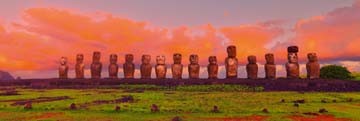 John Xiong, Easter Island Moais (Photokunst, Wunschgröße, Landschaften, Figuren, Steinskulpturen, Osterinseln, Sonnenuntergang, Kultur, Wohnzimmer, Jugendzimmer)