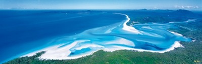 John Xiong, Whiteheaven Beach (Photokunst, Landschaften, Whitsunday Island, Australien, Meeresbrise, Sandstrand, Horizont, Vogelperspektive, Wohnzimmer,)