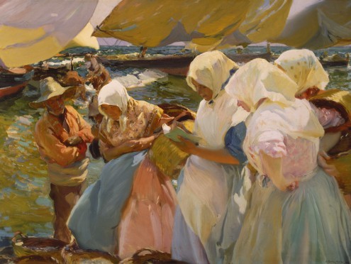 Joaquin Sorolla, Fischerfrauen am Strand (Impressionismus)