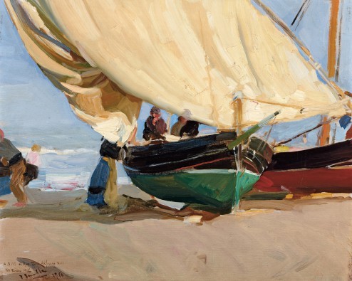 Joaquin Sorolla, Fischer, verankerte Boote, (Impressionismus)