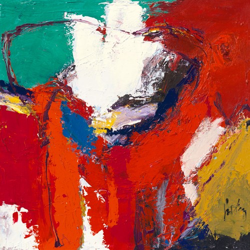 Jos van den Berg, Caldera (Abstrakt, Malerei, Farbflächen, leuchtend, pastos, modern, Wohnzimmer, Büro, Business, Wunschgröße, bunt)