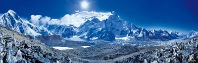 John Xiong, Everest view (Photokunst, Wunschgröße, Landschaften, Berge, Gebirge, Mount Everest, Wohnzimmer, Treppenhaus, bunt)