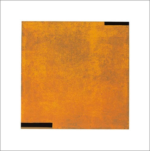 Jürgen Wegner, Untitled, 1996 (Büttenpapier) (Abstrakt, Abstrakte Malerei, Farbfelder, Kontemplativ, schwarze Ecken, Meditation, Wohnzimmer, Büro, Business, gelb/schwarz)