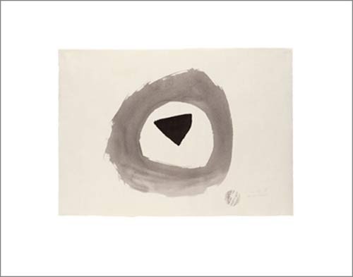 Julius BISSIER, 1948 E, 1948 (Abstrakt, Abstrakte Kunst, Formen, zeitgenössisch, Malerei, modern, Wohnzimmer, Treppenhaus, Büro, schwarz/weiß)