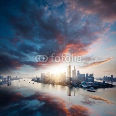 kalafoto, sunrise city (stadt, neu, york, skyline, anblick, fluß, antennen, stadtlandschaft, gebäude, urbano, himmel, architektur, modern, panorama, business, licht, szene, büro, licht, finanzen, gebäude, wasser, landschaft, turm, downtown, brücke, orientierungspunk)