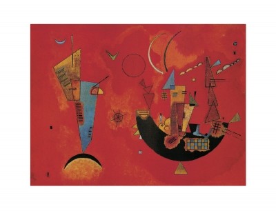 Wassily Kandinsky, Mit und Gegen (Klassische Moderne, Malerei, abstrakte Kunst, geometrische Formen, abstrakte Muster, Linien, Kreise, Dreiecke,  Bögen, Wohnzimmer, Büro, Arztpraxis, bunt)