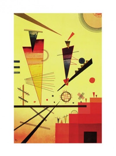 Wassily Kandinsky, Struttura Allegra (Klassische Moderne, Malerei, abstrakte Kunst, geometrische Formen, abstrakte Muster, Linien, Kreise, Dreiecke, Balken, Bögen, Wohnzimmer, Büro, Arztpraxis, bunt)