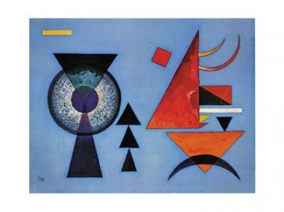 Wassily Kandinsky, Weiches Hart (Klassische Moderne, Malerei, abstrakte Kunst, geometrische Formen, abstrakte Muster, Kreise, Dreiecke, Bögen, Wohnzimmer, Büro, Arztpraxis, bunt)