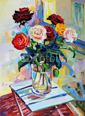 Kara-Kotsya, art composition of roses bouquet (außergewöhnlich, kunst, sätze, vektor, abbildung, malerei, natur, gemälde, rose, floral, blume, verdammt, zeichnung, bilder, blumenstrauss, kreativ, artwork, sketch, grafik, bürste, deko, jahreszeit, botanik, frühling, blütenblätter, leaf, botanisc)