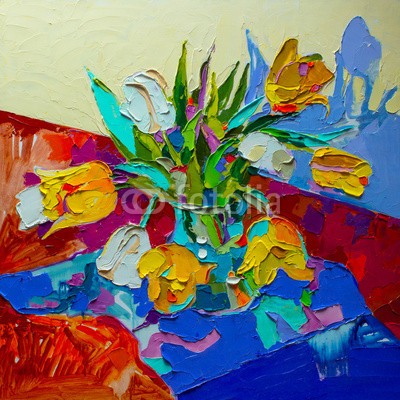 Kara-Kotsya, original oil painting, still life with tulip, spring flower.  Mo (original, malerei, acryl, kunst, kunstvoll, artwork, gemälde, bürste, canvas, kreativ, entwerfen, grafik, abbildung, abbild, eindrucksvoll, öl, sketch, stil, inspiration, einzigartig, hobby, schöpfung, künstler, sätze, altersgenosse, ausdruck, muster)