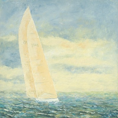 Karl-Heinz Möller, Sailpower (Meer, Meeresbrise, Segelboot, maritim, Malerei, Wunschgröße, Wohnzimmer, Badezimmer, Treppenhaus,pastellfarben, bunt)