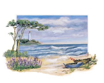 Katharina Schöttler, Turbulent Afternoon (Meeresbrise, Leuchtturm, Wellen, Wind, Horizont, Wolken, Meer, Boote, Wunschgröße, Wohnzimmer, Badezimmer, Arztpraxis, bunt)
