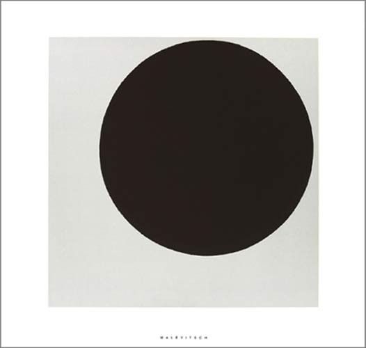 KASIMIR MALEWITSCH, Black circle (Büttenpapier) (Malerei, russische Avantgarde, abstrakte Malerei, Suprematismus, geometrische Formen, schwarzer Kreis, Klassische Moderne, Business, Büro, Wohnzimmer, Arztpraxis, Treppenhaus, schwarz / weiß)