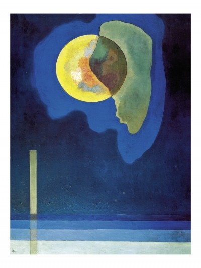 Wassily Kandinsky, Gelber Kreis (Klassische Moderne, Malerei, abstrakte Kunst, geometrische Formen, abstrakte Muster, Kreise, Balken, Streifen, Wohnzimmer, Büro, Arztpraxis, bunt)