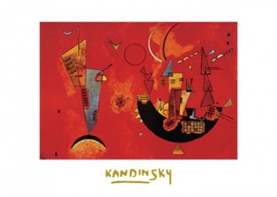 Wassily Kandinsky, Mit und Gegen (Klassische Moderne, Malerei, abstrakte Kunst, geometrische Formen, abstrakte Muster, Linien, Kreise, Dreiecke, Bögen, Wohnzimmer, Büro, Arztpraxis, bunt)