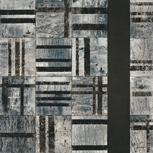 Karin Planker, Composition II (Wunschgröße, Abstrakt, modern, geometrische Muster, Abstrakte Malerei, Farbfelder,  Business, Büro, Wohnzimmer,schwarz/weiß)