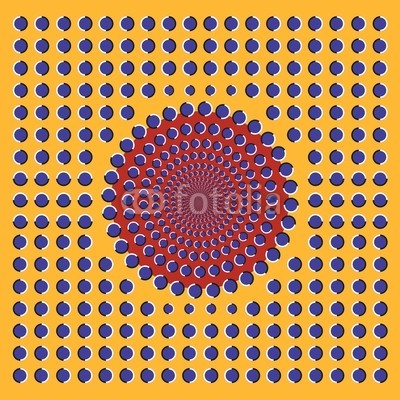 keytoken, Optical illusion circles (optisch, illusion, panorama, canvas, canvas, ellipsen, coloured, arbeiten, energie, runde, gelb, gegensätze, schlaufe, stunde, zei)