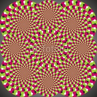 keytoken, Optical illusion ellipse combination (optisch, illusion, panorama, canvas, canvas, ellipsen, coloured, arbeiten, energie, kontrolliert, wirbel, rot, rosa, grün, stunde, hintergrund, grafi)