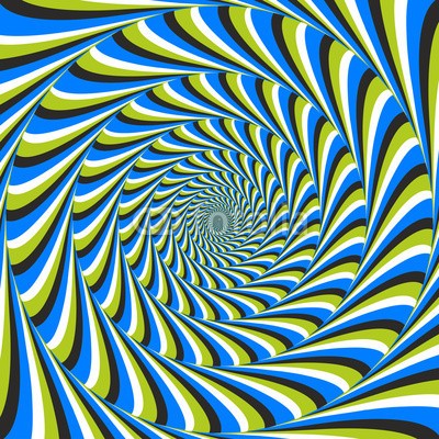 keytoken, optical illusion swirl ccw (illusion, illusion, blau, gelb, wirbel, spirale, ellipsen, energie, arbeiten, canvas, optisch, coloured, panorama, canvas, wand, drucken, grün, kreis, blum)