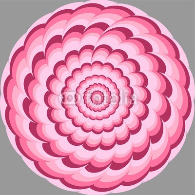 keytoken, vector flow burgeon pink ball (vektor, vektoriell, rosa, blume, knospe, ball, energie, arbeiten, canvas, optisch, coloured, panorama, canvas, illusion, wand, drucken, wirbel, spiral)