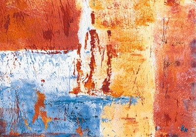 Kirsti Sarikaya, Kerzenmenschen II (Abstrakt, Malerei, Farbflächen, figurativ, modern, Wunschgröße, Wohnzimmer, Büro, Business, bunt)