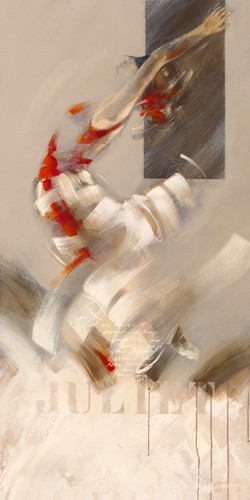 Kitty Meijering, Juliet (Wunschgröße, Malerei, Modern, Sport, Ballett, Tänzerin, Tanz,  Ballettschule, People & Eros, Jugendzimmer, Wohnzimmer, Tanzschule, rot / beige)